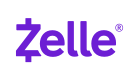 Zelle Purple Badge White Background